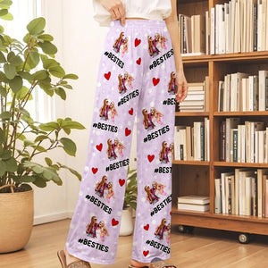 Custom Photo Besties Pajama Pants: Personalized BFF Matching PJs