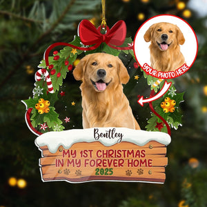 Personalized Puppys First Christmas Ornament 2025, Custom Dog Photo Ornament, Dog Lover Christmas Gift, First Christmas New Dog Ornament