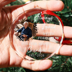 Memorial Christmas Ornaments - Ornament Remembering Dad, Mom Memorial for Son, Photo Ornament Glass, Memory Ornament, Loss of Father Gift