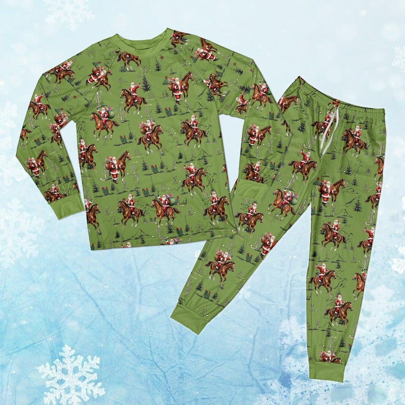 Western Christmas Pajamas Family Set, Vintage Western Nativity Matching PJs, Rustic Holiday Outfit for Winter & Xmas Sleepwear