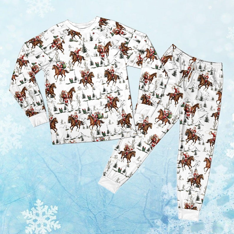 Western Christmas Pajamas Family Set, Vintage Western Nativity Matching PJs, Rustic Holiday Outfit for Winter & Xmas Sleepwear