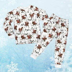 Western Christmas Pajamas Family Set, Vintage Western Nativity Matching PJs, Rustic Holiday Outfit for Winter & Xmas Sleepwear