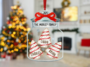 Christmas Ornaments, Personalized Family Name Christmas Ornaments, Family Christmas Jar Ornament, Christmas Tree Ornament, Holiday Keepsake