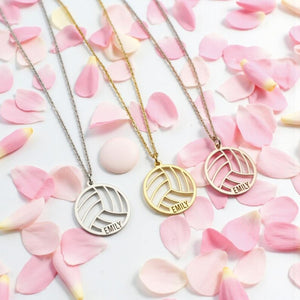 Sterling Silver Volleyball Pendant Necklace: Personalized Sport Jewelry Gift