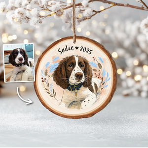 Personalized Dog Portrait From Photo Ornament, Dog Christmas Ornament, Cat Lover Gift, Pet Memorial Gift, Pet Sympathy Gift, Christmas Decor