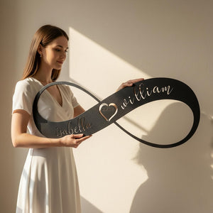Personalized Infinity Heart Metal Wall Art: Couple Names & Date Valentine's Day Gift For Couple , Housewarming Gift Wedding Gift