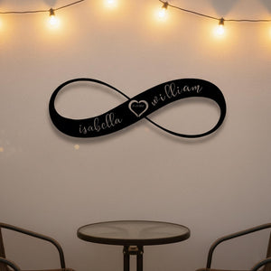 Personalized Infinity Heart Metal Wall Art: Couple Names & Date Valentine's Day Gift For Couple , Housewarming Gift Wedding Gift