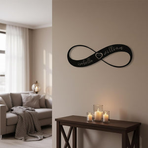 Personalized Infinity Heart Metal Wall Art: Couple Names & Date Valentine's Day Gift For Couple , Housewarming Gift Wedding Gift