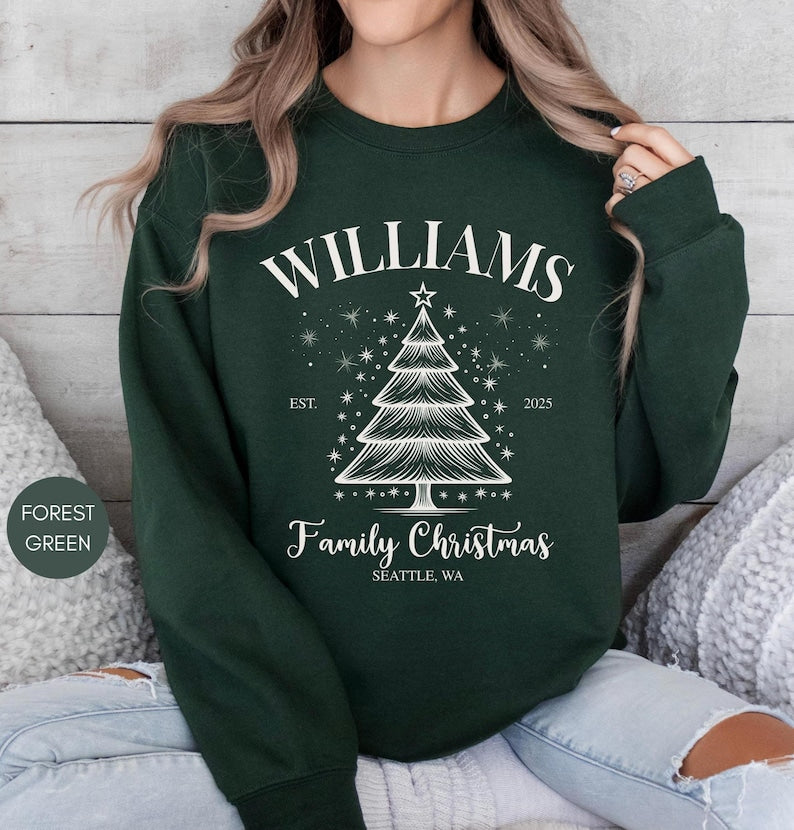 Family Christmas sweatshirt, Personalized Family Christmas Sweatshirts, Matching Family Christmas Sweaters, Custom Name Christmas Shirt