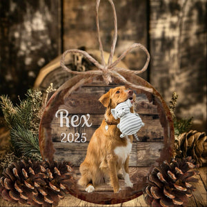 Custom Photo Ornament: Rustic Christmas Tree Decor