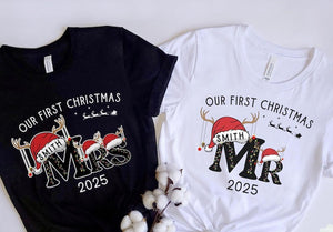Personalized Couple Christmas Matching Sweatshirts, Mr Mrs Couple Christmas Matching Sweater, First Christmas Married Xmas Couple Shirt Gift