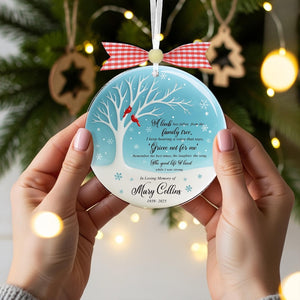 2D Flat Custom Memorial Sea Glass Ornament,Christmas in Heaven Ornament,Heirloom Memorial,Dad Mom Remembrance Loss Ornament,Xmas Ornament