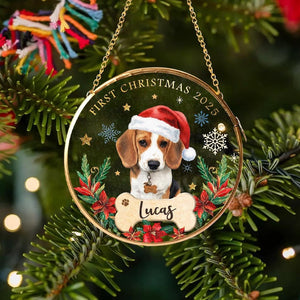 Custom Pet's First Christmas Ornament, Custom Pet Photo Ornament, Dog Lover Gift, Pet Christmas Gift, Pet Owner Gift, Pet Christmas Decor