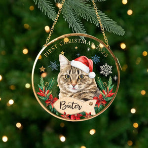 Custom Pet's First Christmas Ornament, Custom Pet Photo Ornament, Dog Lover Gift, Pet Christmas Gift, Pet Owner Gift, Pet Christmas Decor