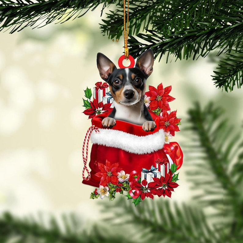 Rat Terrier Christmas Ornament, Rat Terrier Dog Christmas Tree Ornament, Rat Terrier Christmas Home Decor, Dog Lover Xmas Gift