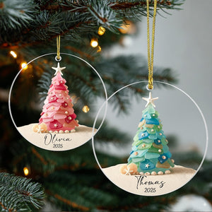 Personalized Seaglass Christmas Tree Ornament: Glass Ocean Ornament