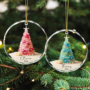 Personalized Seaglass Christmas Tree Ornament: Glass Ocean Ornament