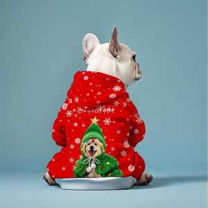 Personalized Christmas Dog Hoodie with Photo, Xmas Pet Outfit, Custom Dog & Cat Clothing, Dog Christmas Hoodie, Gift for Pet Lovers