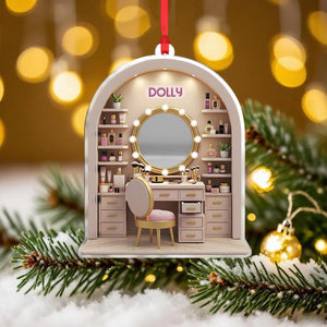 Make Up Ornament For Girls, Personalized Set Makeup 2d Flat Ornament, Makeup Artist Christmas Ornament Gift, Christmas Makeup Gifts