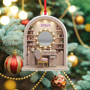 Make Up Ornament For Girls, Personalized Set Makeup 2d Flat Ornament, Makeup Artist Christmas Ornament Gift, Christmas Makeup Gifts