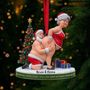 Mischief Santa Couple Ornament - Personalized Christmas Gift For Couples, Flat 2D Ornament, Custom Name Ornament Gifts, Funny Ornament Xmas
