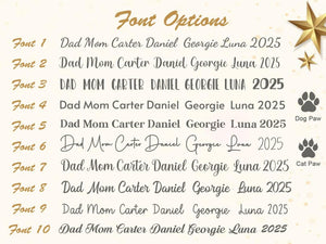 Personalized Family and Pet Ornament, Christmas Tree Wooden Ornament,Family Christmas Ornament 2025, People & Paw Print Combo, Holiday Decor