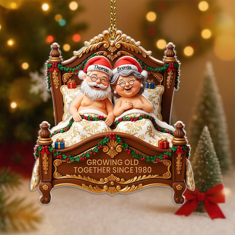 Personalized Funny Couple Acrylic Ornament, Cute Christmas Keepsake for Partners, Christmas Gift For Couples, Funny Xmas Ornament