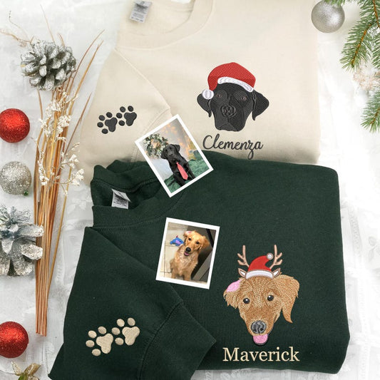Embroidered Pet Portrait Christmas Sweatshirt: Custom Dog or Cat Face il_794xN.7315836050_grn7_bf36ca78-252d-4df3-997b-d3c77560de8a.jpg