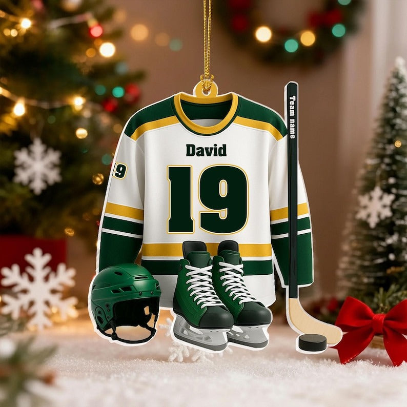 Custom Hockey Outfit Christmas Ornament 2025, Hockey Players Keepsake, Hockey Lovers Ornament,Gift For Hockey Player, Hockey Shoes Ornament