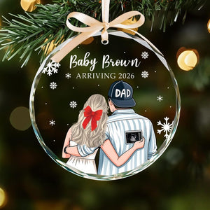 Personalized Pregnancy Family Ornament 2025: Pregnant Couple Keepsake, Expecting Mom Dad Gifts