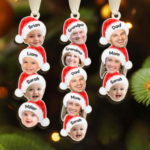 Custom Photo Family Christmas Ornament, Funny Face Acrylic Keepsake