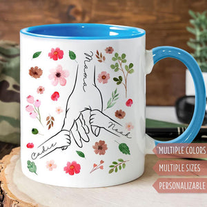 Custom Mom Mug, Personalized Holding Mom Hands Mug, Mom Mug with Kids' Names, Custom Gift for Mama