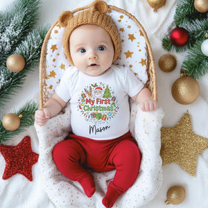 First Christmas Shirt, Personalized Baby First Christmas T-shirt, Mom and Dad First Christmas Shirts, Custom Christmas Family