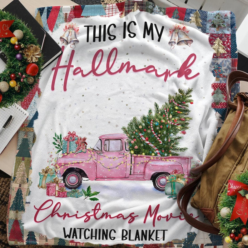 Personalized This Is My HM Movie Watching Blanket, Christmas Family Woven Blanket,Family Christmas Blanket,Cozy Holiday Movie Watching Throw