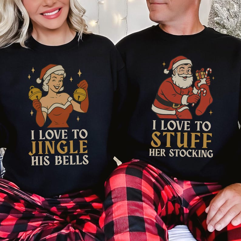 Christmas Couple Matching Shirts, Couple Christmas Shirts, Xmas Party UNISEX Shirt, Husband and Wife Shirts, Funny Couples Costume T-Shirts