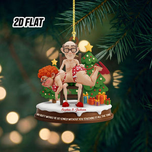 Personalized Funny Couple 2D Flat Ornament,Cute Christmas Keepsake for Partners Let s Grow Old Together Holiday Gift, Anniversary Ornament
