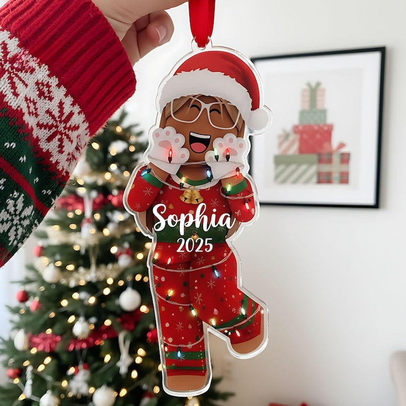 Custom Gamer Girl Acrylic Ornament: Personalized Roblox Christmas Keepsake