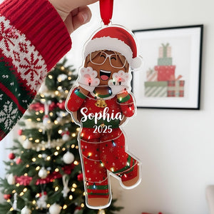 Custom Gamer Girl Acrylic Ornament: Personalized Roblox Christmas Keepsake