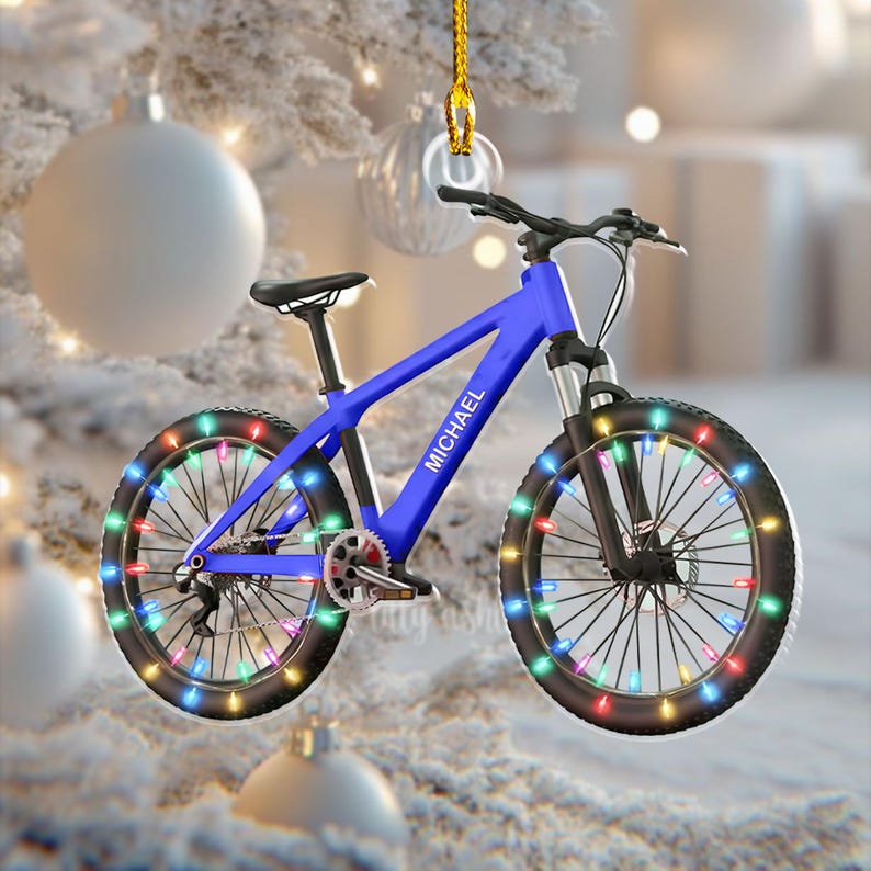 Personalized Name Bicycle Christmas Ornaments, Christmas Gifts For Bicycle Rider, Cycling Ornament, Bicycle Gift, Biker Xmas Ornament 2025