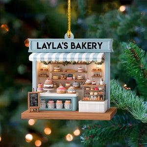 Custom Name Bakery Christmas Ornament, Personalized Bakery Keepsake 2025 Gift, Acrylic Ornament 2D FLAT, Gift For Baking Lover, Xmas Decor