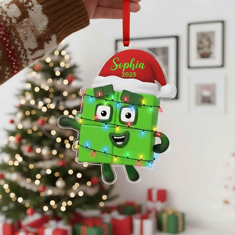 Personalized Numberblocks Christmas Ornament: Acrylic Kids Tree Decor