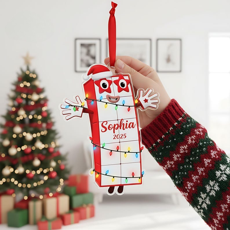 Personalized Numberblocks Christmas Ornament: Acrylic Kids Tree Decor