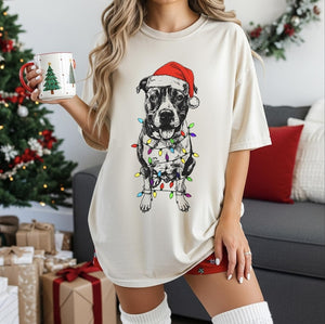Custom Pet Christmas T-Shirt with Photo & Name| Personalized Pet Portrait Shirt | Custom Dog Cat Graphic Tee | Pet Lover Gift