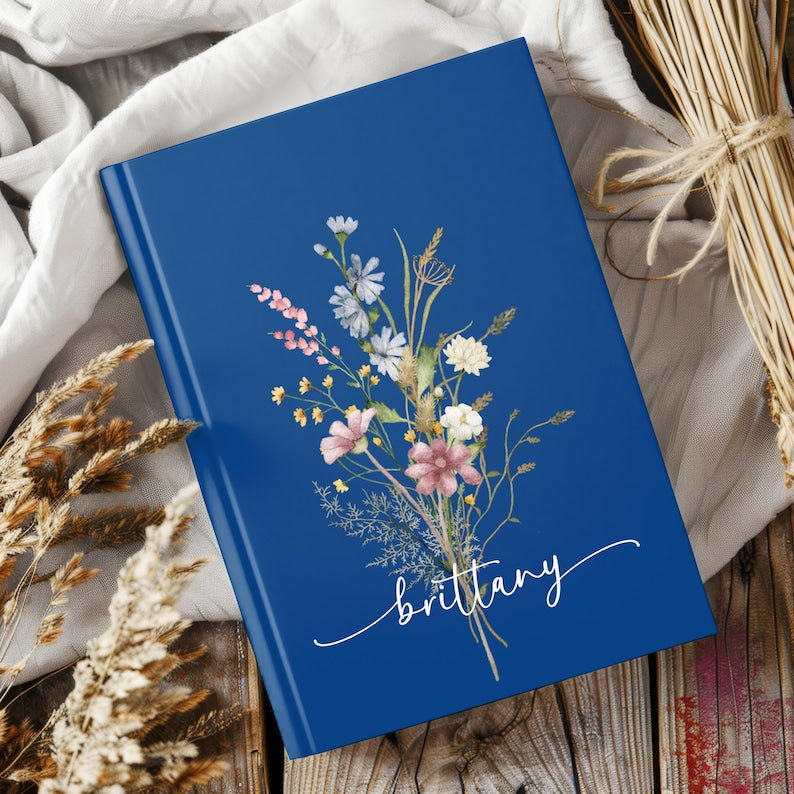 Personalized Wildflower Journal: Custom Floral Hardcover Notebook