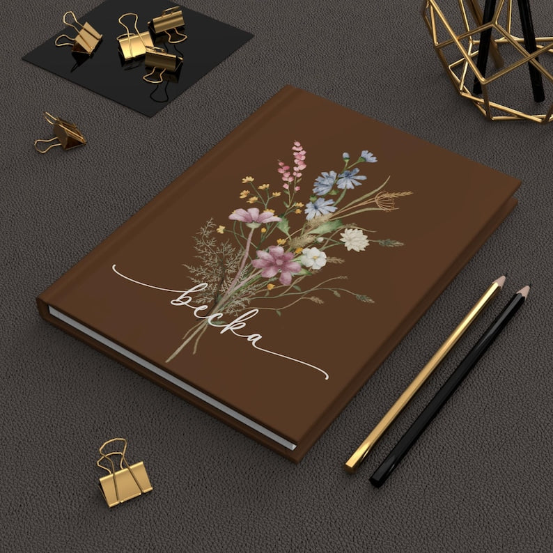 Personalized Wildflower Journal: Custom Floral Hardcover Notebook