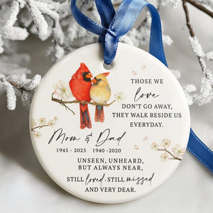 Cardinal Memorial Ornament,Custom Cardinal Christmas Ornament,Red Cardinal Ornament,Sympathy Gift Loss of Father Mother,Remembrance Ornament