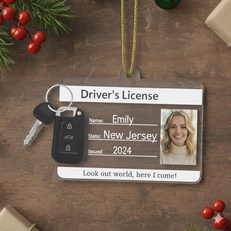 Personalized New Driver Ornament, Drivers License Christmas Ornament, New Driver Christmas Ornament, Driver Ornament