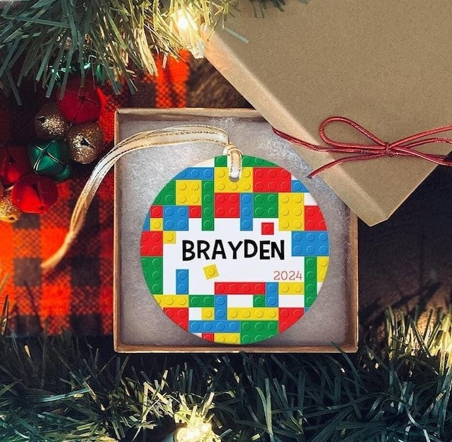 Building Blocks Ornament | Blocks Ornament | Builder Ornament | Boy Ornament | Holiday Gift for Child | Kids Builder Ornament