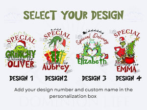 The Grinchy Christmas Sacks Family Matching Santa Sacks , Personalized Funny Stockings , Cousin Matching Grinchy Christmas gifts Large Bag.