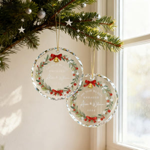 Personalized Engagement Ornament 2025, The Year We Got Engaged Christmas Ornament, Custom Couple Name Keepsake Gift